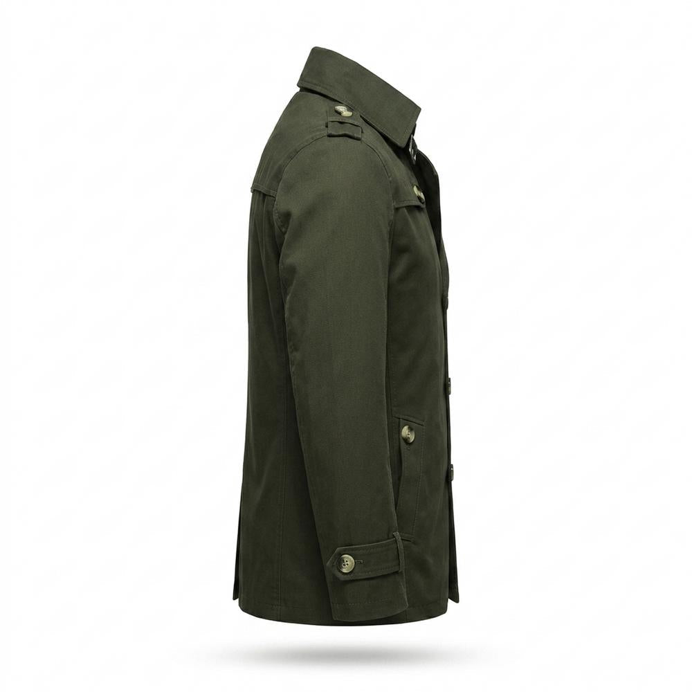 Allsaints Leather - Nosin | Single-Breasted Buckle-Collar Coat Men