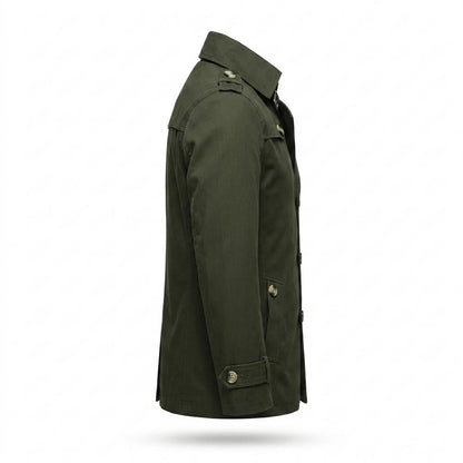 Allsaints Leather - Nosin | Single-Breasted Buckle-Collar Coat Men