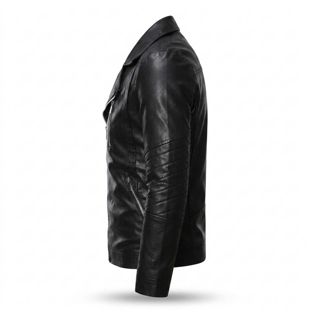 Allsaints Leather - Lodan | Asymmetrical Fitted Leather Jacket Men