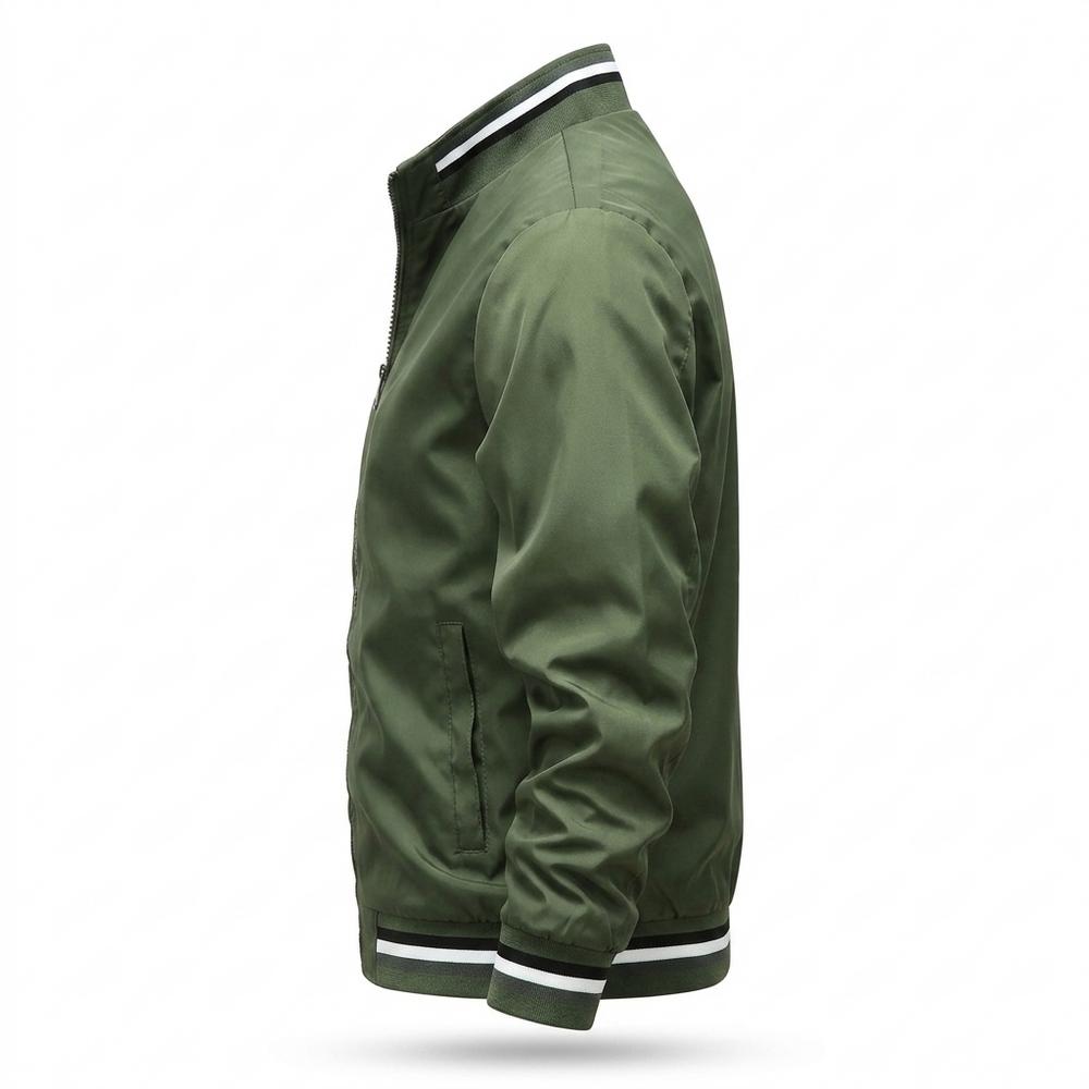 Allsaints Leather - Caver | Zip-Up Striped-Trim Jacket Men