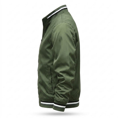 Allsaints Leather - Caver | Zip-Up Striped-Trim Jacket Men