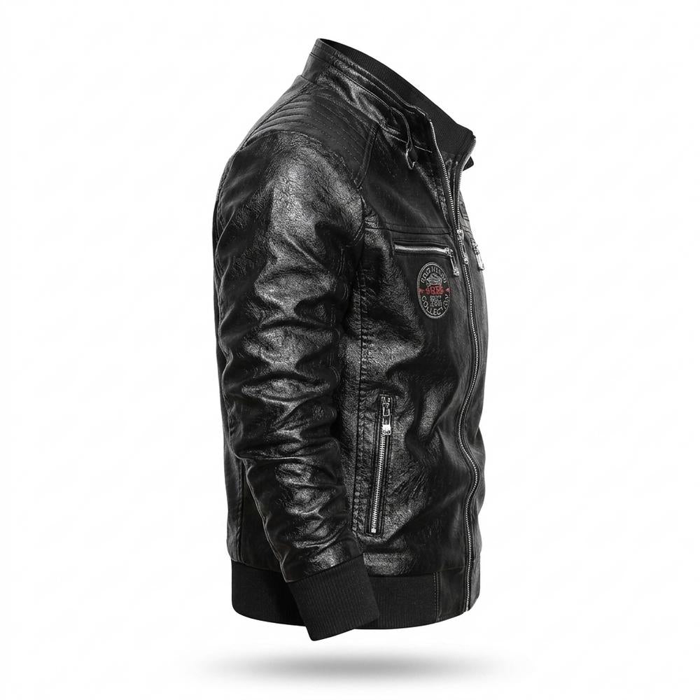 Allsaints Leather - Dahuk | Quilted Zippered Leather Jacket Men