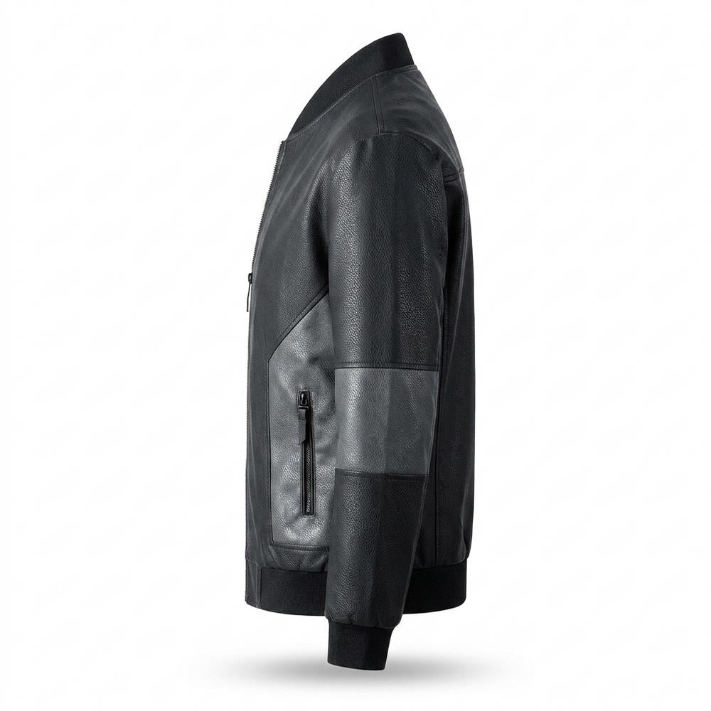 Allsaints Leather - Lamon | Color-Blocked Zip-Up Leather Jacket Men