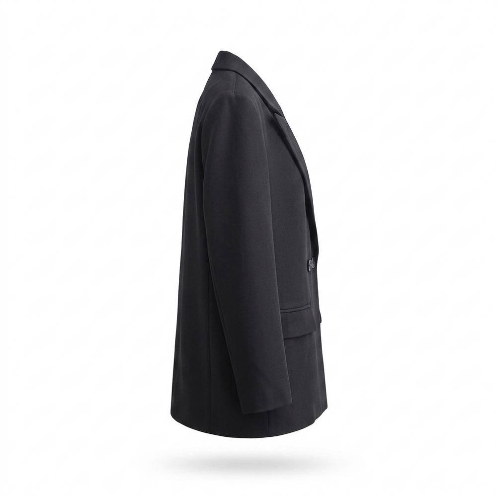 Allsaints Leather - Davin | Double-Breasted Notched Lapel Blazer Women