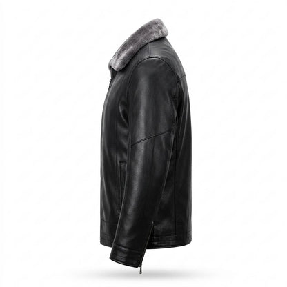 Allsaints Leather - Milin | Fur-Collar Zip-Up Leather Jacket Men