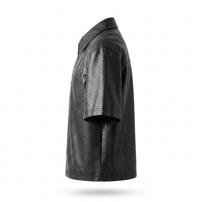 Allsaints Leather - Maram | Short-Sleeved Zip-Up Jacket Men