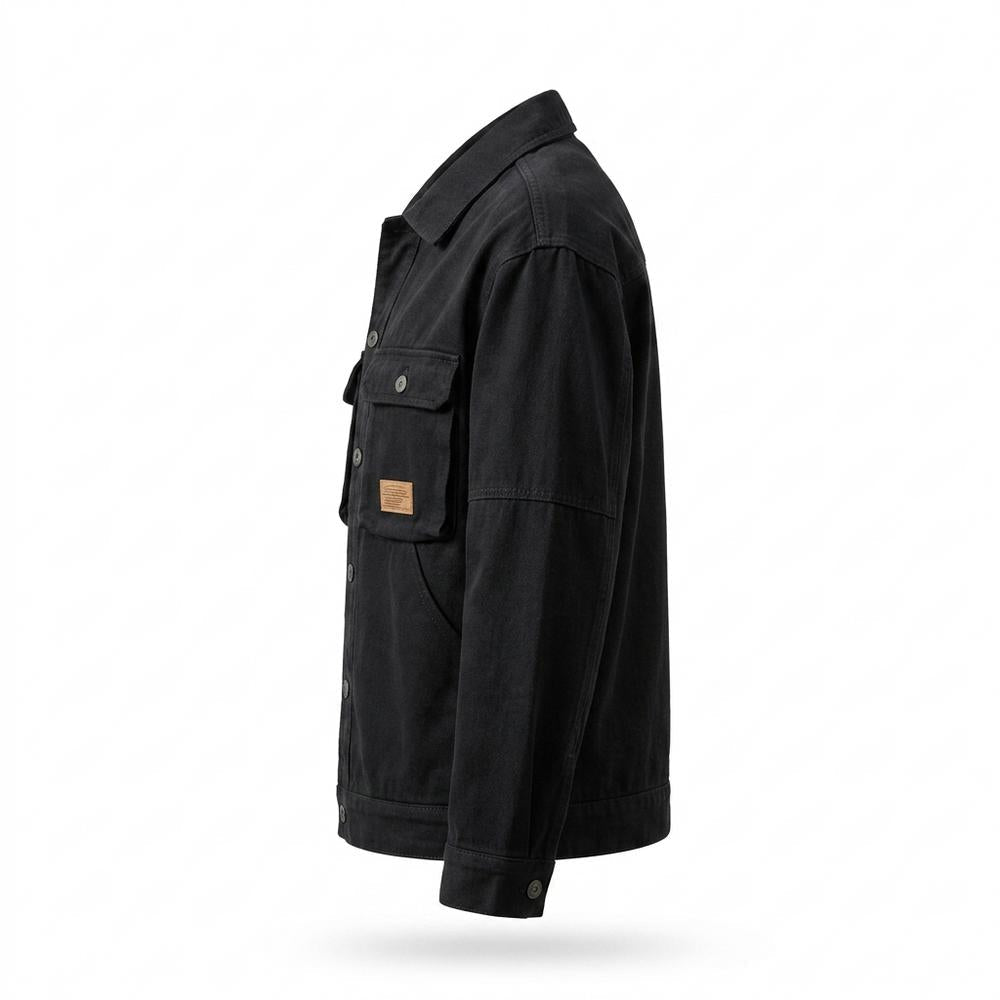 Allsaints Leather - Misin | Button-Front Patch-Pocket Jacket Men