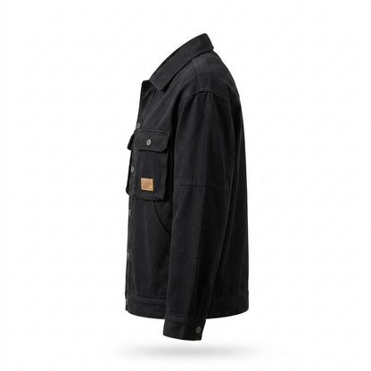 Allsaints Leather - Misin | Button-Front Patch-Pocket Jacket Men