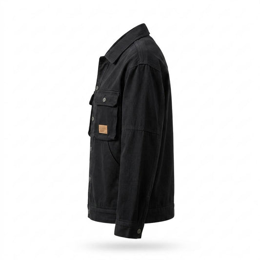 Allsaints Leather - Misin | Button-Front Patch-Pocket Jacket Men
