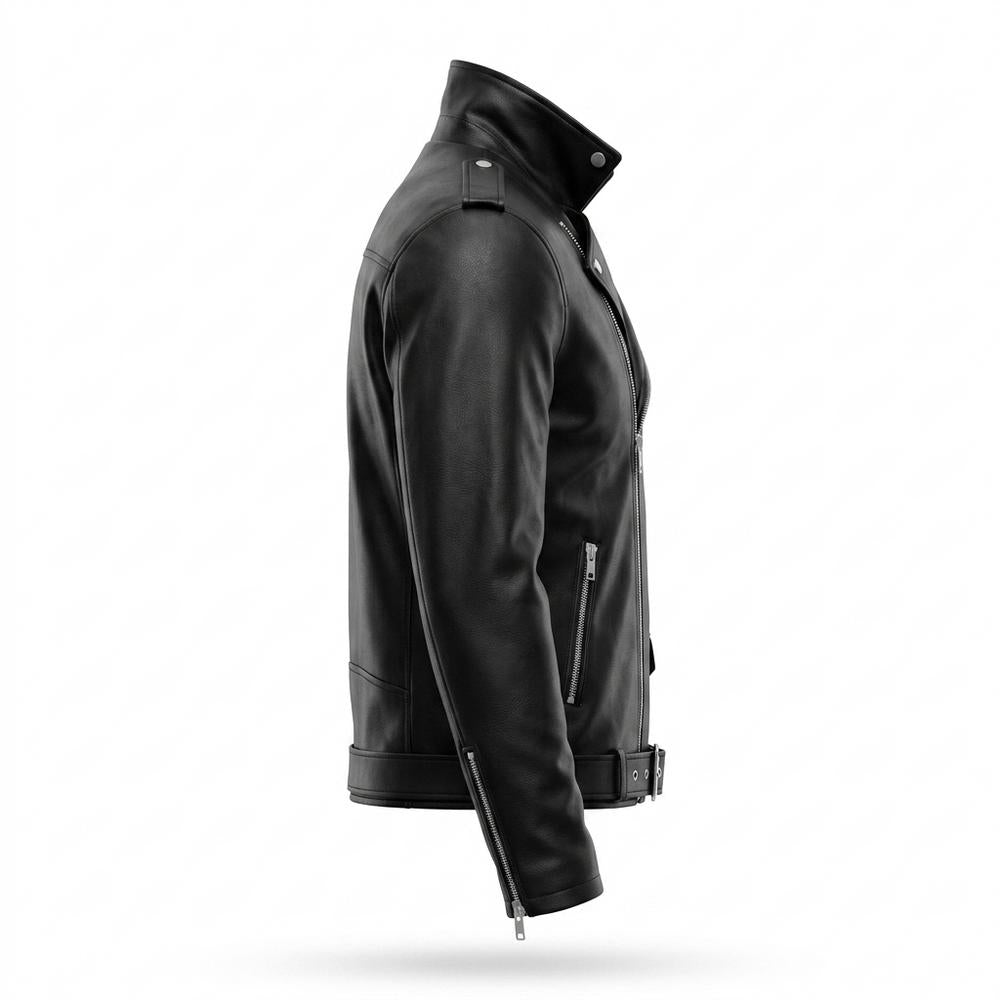 Allsaints Leather - Eugor | Asymmetrical Belted Leather Jacket Men