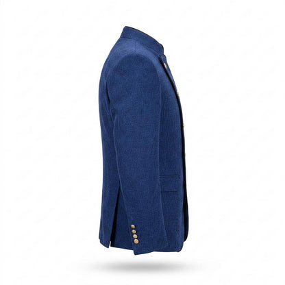Allsaints Leather - Casin | Asymmetrical Mandarin Collar Blazer Men