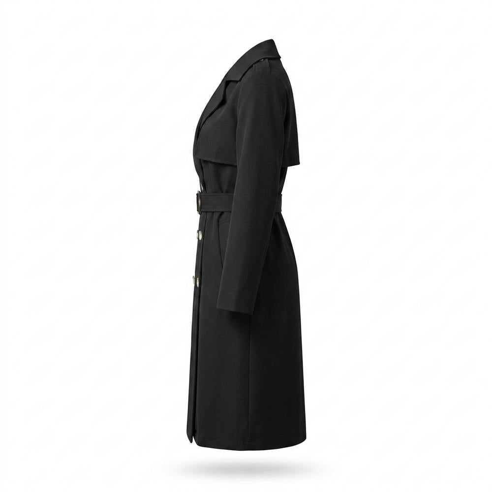 Allsaints Leather - Roran | Double-Breasted Belted Coat Women