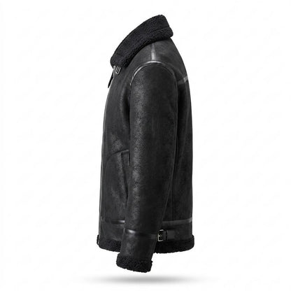 Allsaints Leather - Nemer | Fleece-Lined Zip-Up Leather Jacket Men