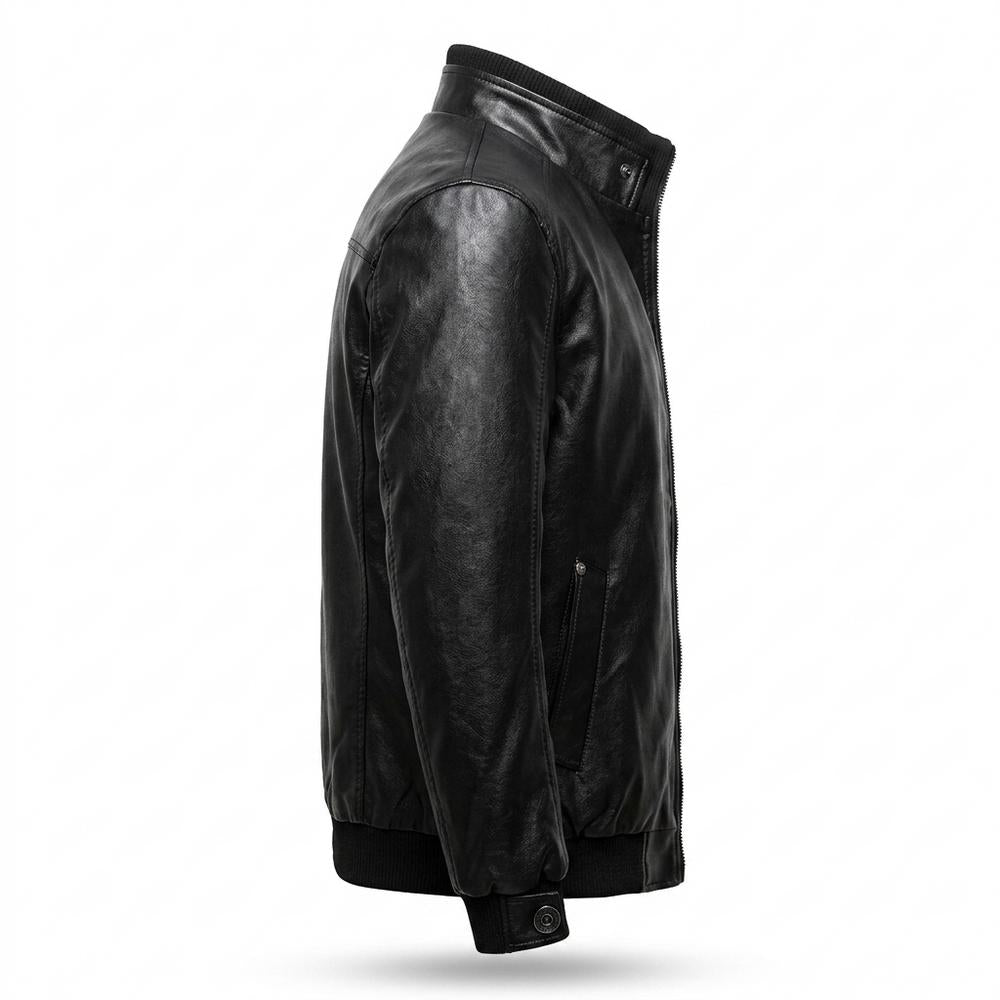 Allsaints Leather - Ladan | Zip-Up Stand-Collar Leather Jacket Men
