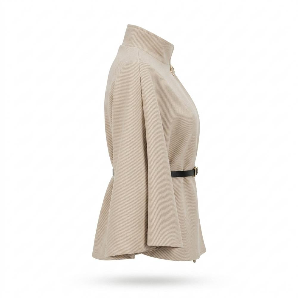Allsaints Leather - Sekar | High-Neck Ribbed Coat Women