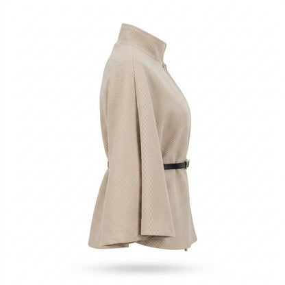 Allsaints Leather - Sekar | High-Neck Ribbed Coat Women