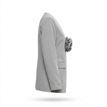 Allsaints Leather - Zalan | Collarless Flower-Appliqué Blazer Women