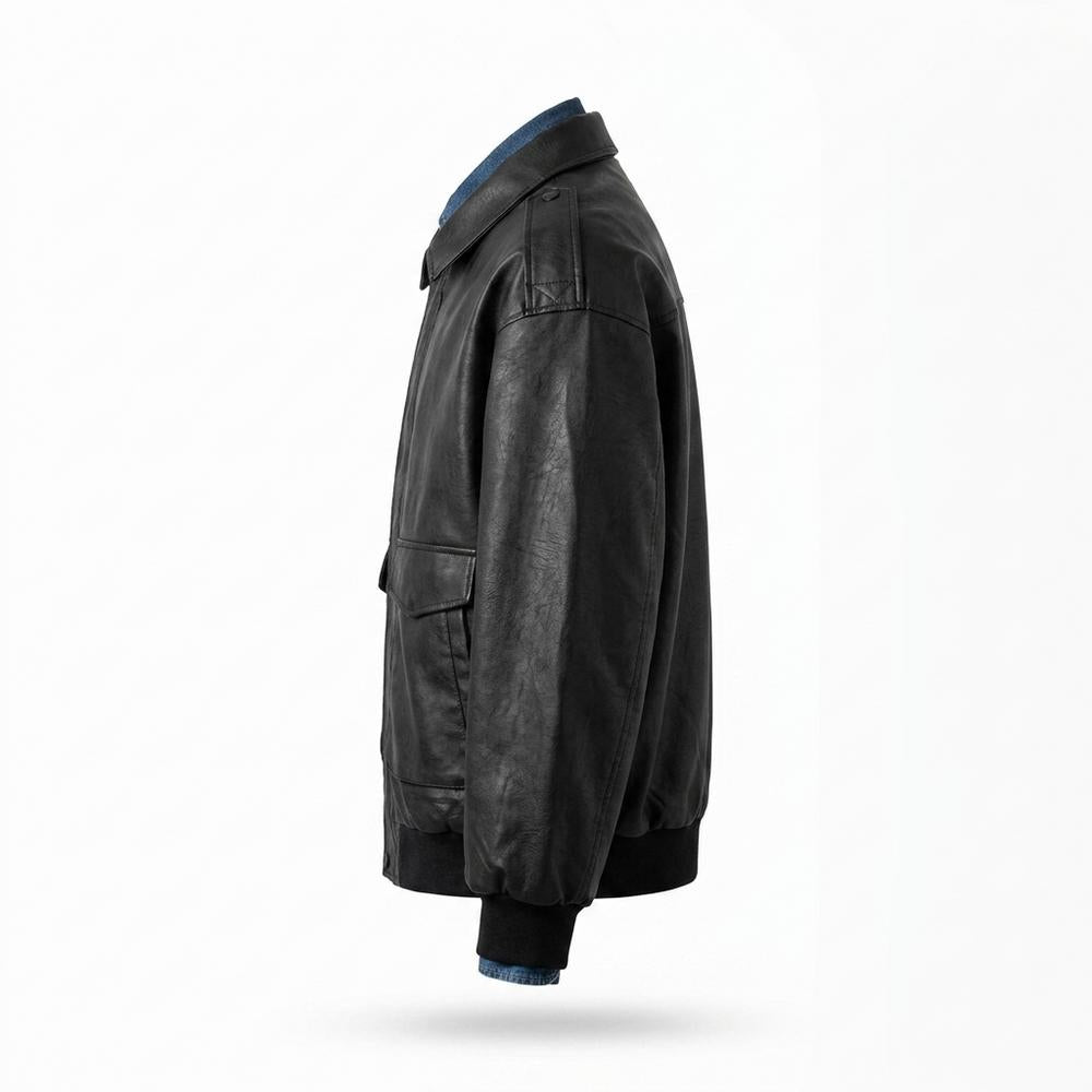 Allsaints Leather - Vaner | Zip-Up Collared Leather Jacket Men