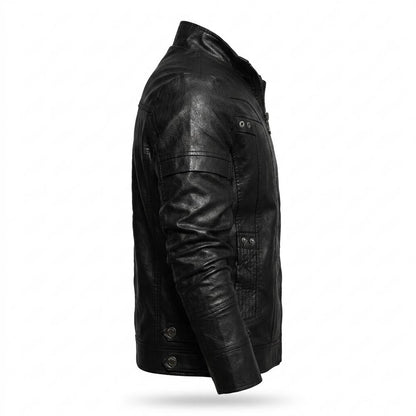 Allsaints Leather - Surul | Zip-Up Stand-Collar Leather Jacket Men