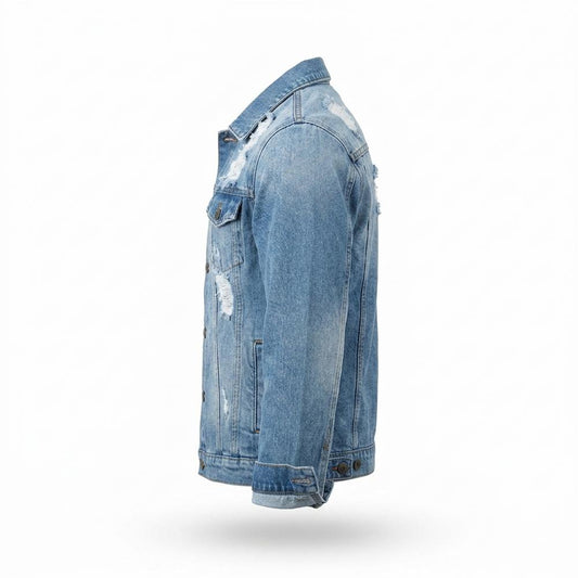 Allsaints Leather - Razan | Distressed Button-Front Denim Jacket Men