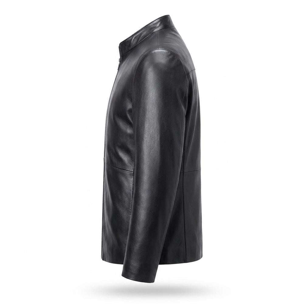 Allsaints Leather - Rihuk | Zip-Up Stand-Collar Leather Jacket Men