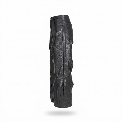 Allsaints Leather - Yegik | Structured Wide-Leg Pants Unisex