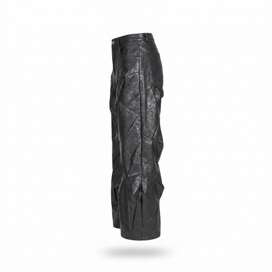 Allsaints Leather - Yegik | Structured Wide-Leg Pants Unisex