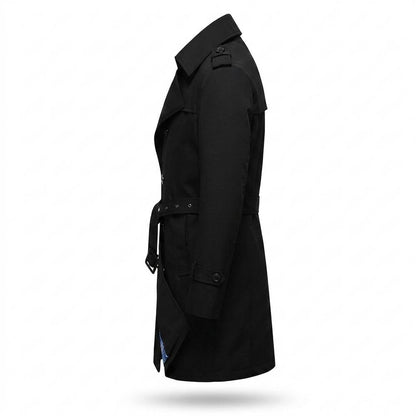 Allsaints Leather - Kaver | Double-Breasted Belted Coat Men
