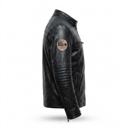 Allsaints Leather - Saken | Quilted Zippered Leather Jacket Men