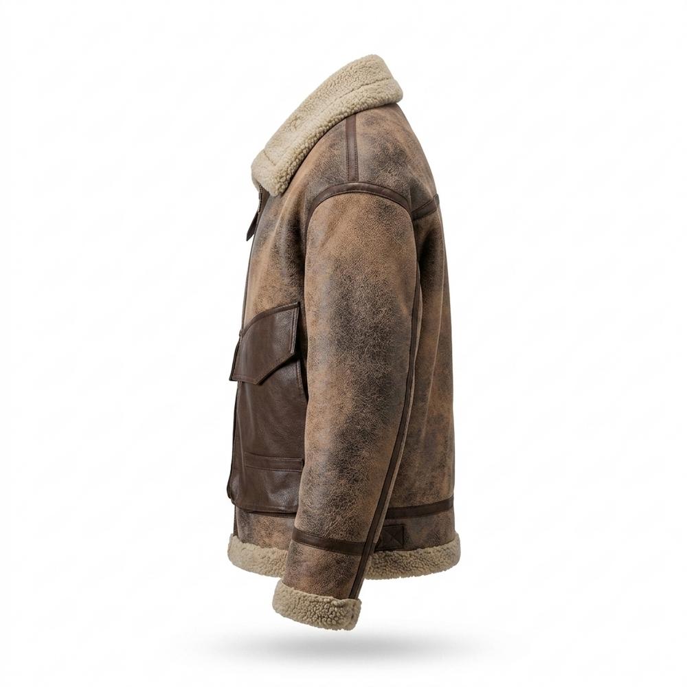 Allsaints Leather - Tasel | Shearling-Lined Patinated Jacket Men