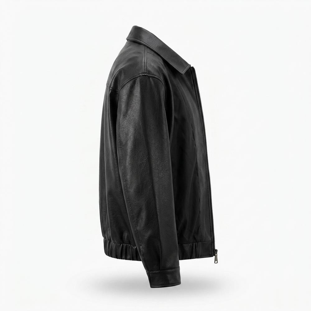 Allsaints Leather - Yozur | Grained Zip-Up Leather Jacket Unisex