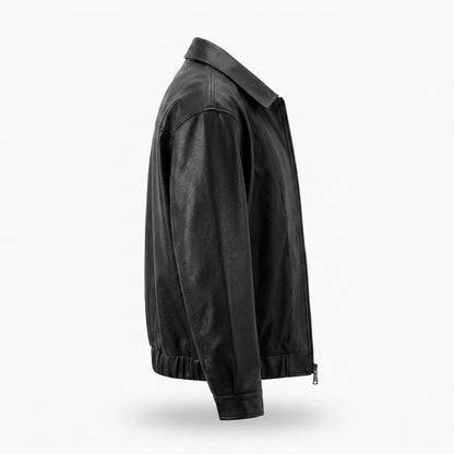Allsaints Leather - Yozur | Grained Zip-Up Leather Jacket Unisex