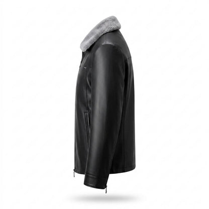 Allsaints Leather - Nevan | Lined Fur-Collar Leather Jacket Men
