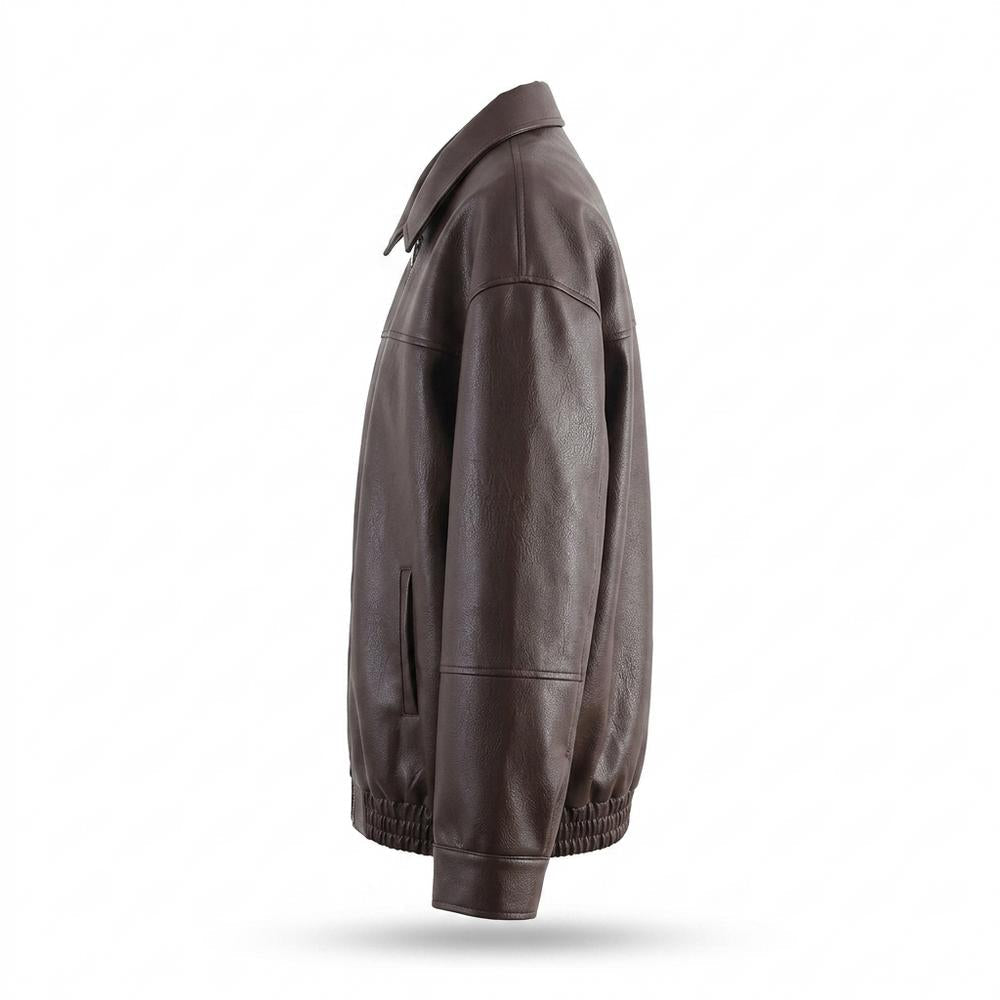 Allsaints Leather - Lymin | Zip-Up Relaxed Fit Leather Jacket Unisex