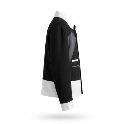 Allsaints Leather - Rirel | Color-Block Button-Front Jacket Unisex