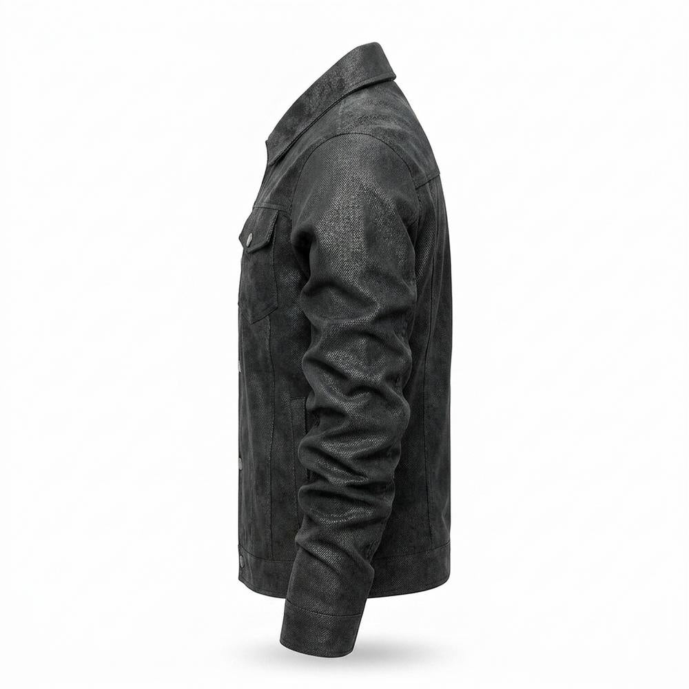 Allsaints Leather - Nosil | Textured Button-Front Jacket Men