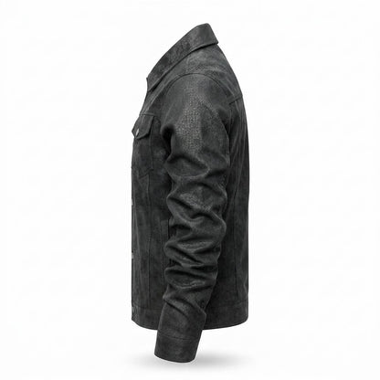 Allsaints Leather - Nosil | Textured Button-Front Jacket Men
