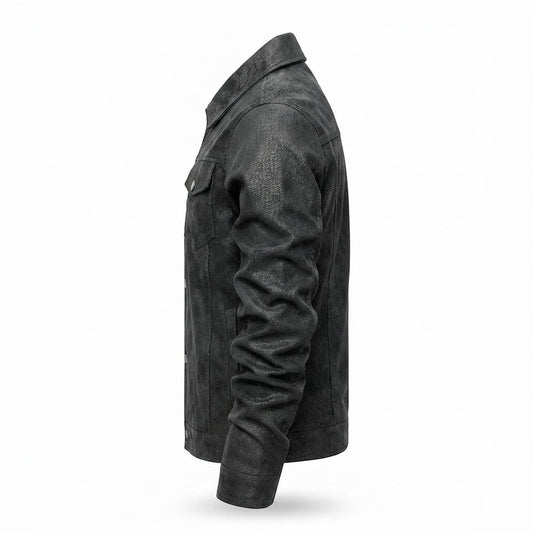 Allsaints Leather - Nosil | Textured Button-Front Jacket Men