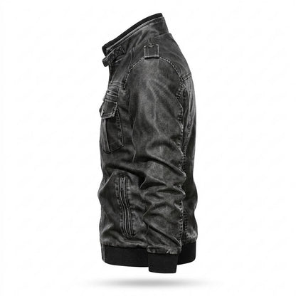 Allsaints Leather - Nunut | Washed Lined Leather Jacket Men