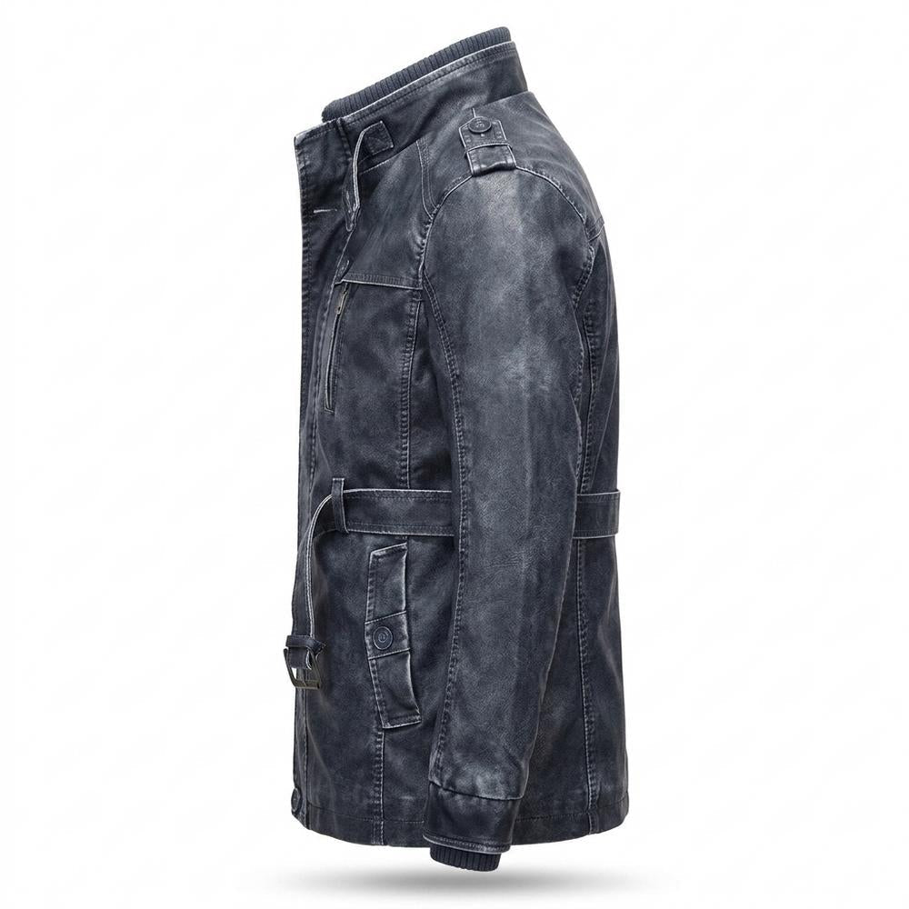 Allsaints Leather - Zetor | Lined Washed Leather Jacket Men